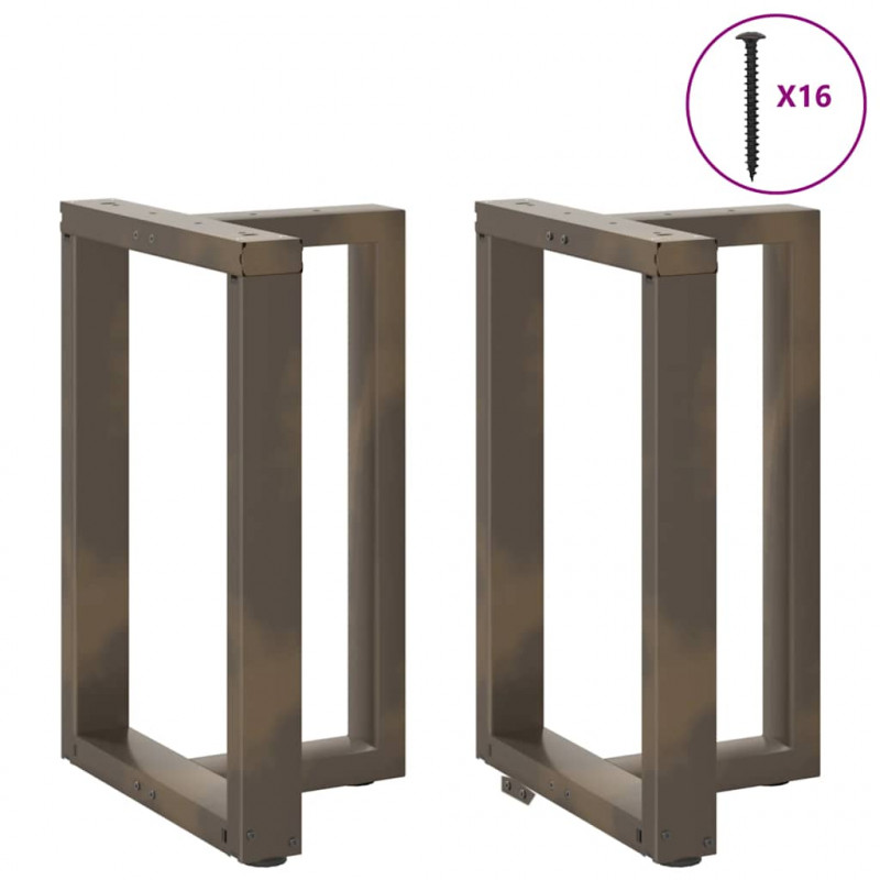 Nogi do stołu jadalnego w kształcie litery T 2 szt. Czarne 50x35x(72-73) cm Stal