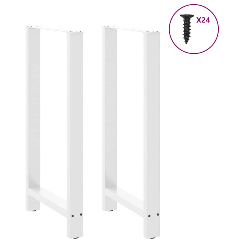 Nogi do stołu barowego białe 2 szt. 60x(110-111) cm stal
