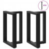 Nogi do stołu jadalnego w kształcie litery T 2 szt. Czarne 60x35x(72-73) cm Stal