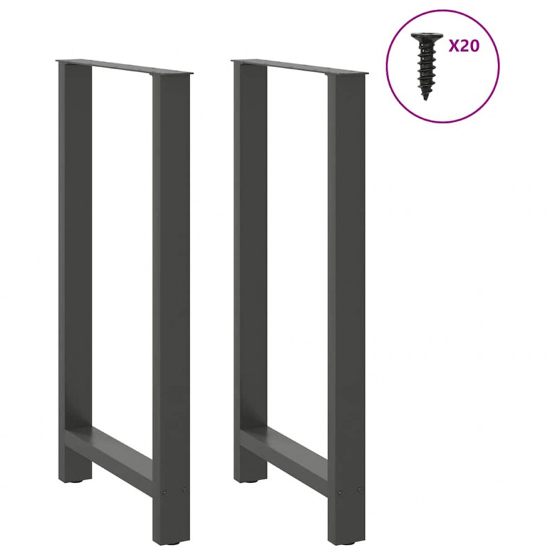 Nogi do stołu barowego Antracyt 2 szt. 60x(110-111) cm Stal