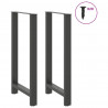 Nogi do stołu barowego Antracyt 2 szt. 60x(110-111) cm Stal