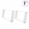 Nogi do stolika kawowego w kształcie litery U 2 szt. Białe 60x(30-31) cm Stal