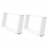 Nogi do stolika kawowego w kształcie litery U 2 szt. Białe 60x(30-31) cm Stal