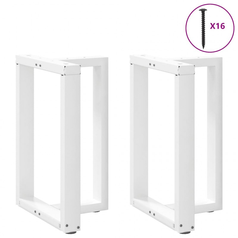Nogi do stołu jadalnego w kształcie litery T 2 szt. Białe 60x35x(72-73) cm Stal