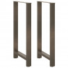 Nogi do stołu barowego Naturalna stal 2 szt. 60x(110-111) cm Stal