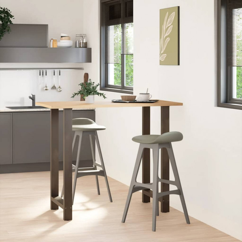 Nogi do stołu barowego Naturalna stal 2 szt. 60x(110-111) cm Stal