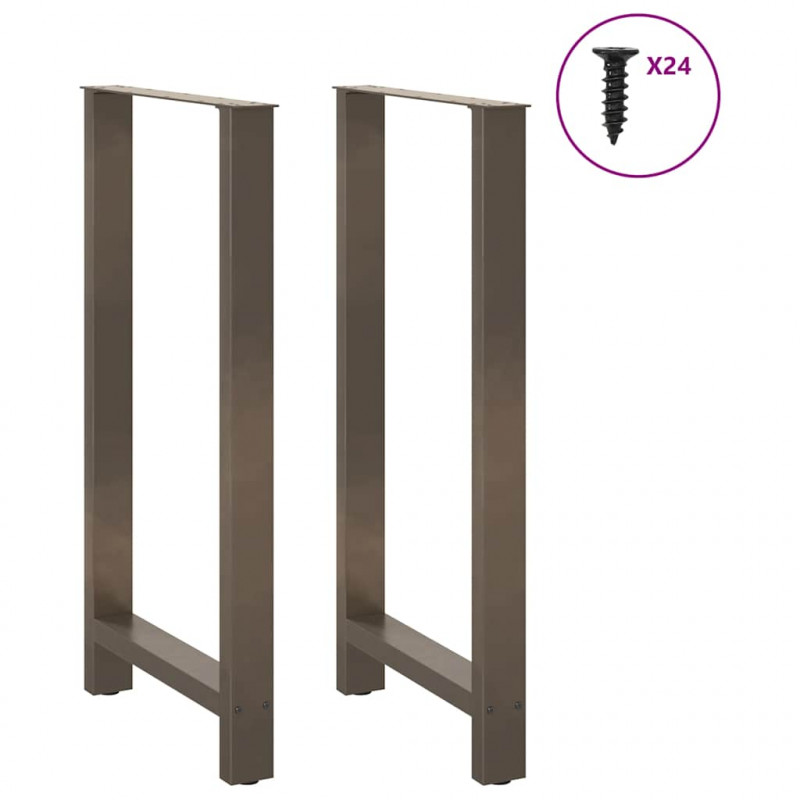 Nogi do stołu barowego Naturalna stal 2 szt. 60x(110-111) cm Stal