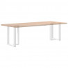 Nogi do stołu jadalnego w kształcie litery T 2 szt. Białe 60x35x(72-73) cm Stal