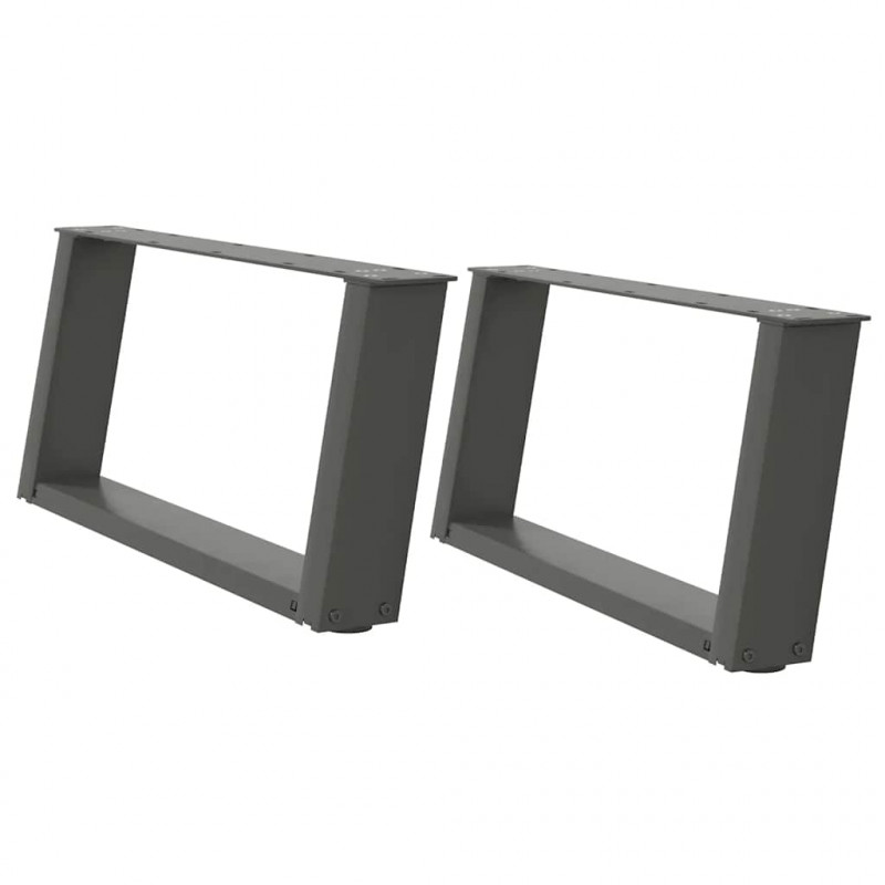 Nogi do stolika kawowego w kształcie litery U 2 szt. Antracyt 60x(30-31) cm Stal