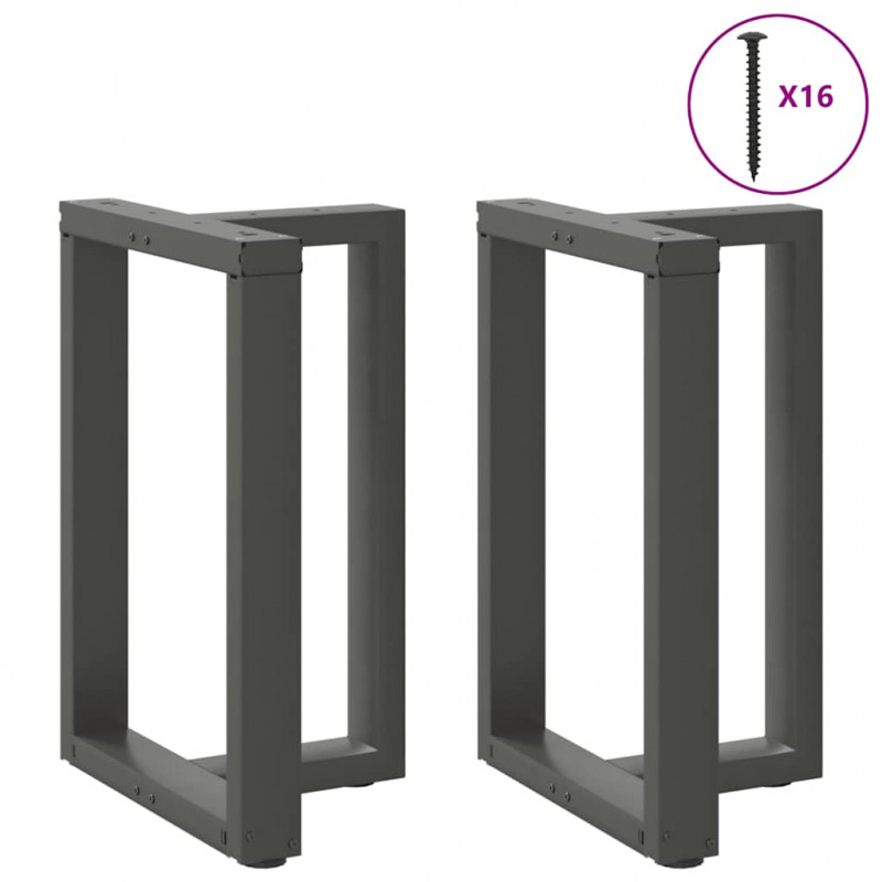Nogi do stołu jadalnego w kształcie litery T 2 szt. Antracyt 60x35x(72-73) cm Stal