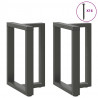 Nogi do stołu jadalnego w kształcie litery T 2 szt. Antracyt 60x35x(72-73) cm Stal