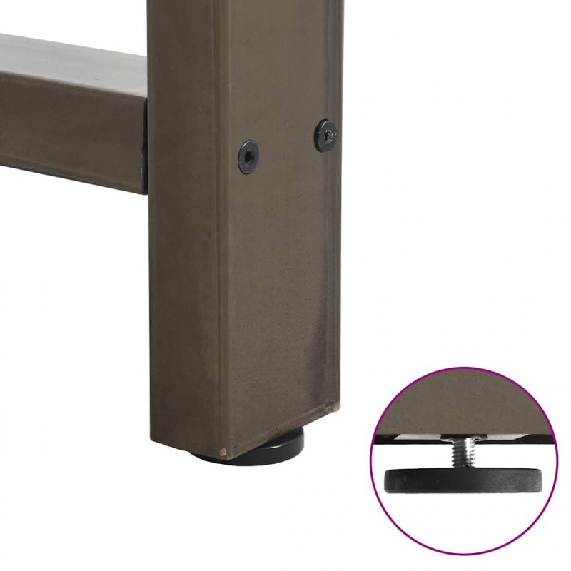 Nogi do stołu barowego Naturalna stal 2 szt. 60x(110-111) cm Stal