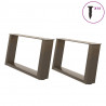 Nogi do stolika kawowego w kształcie litery U 2 szt. Naturalna stal 60x(30-31) cm Stal