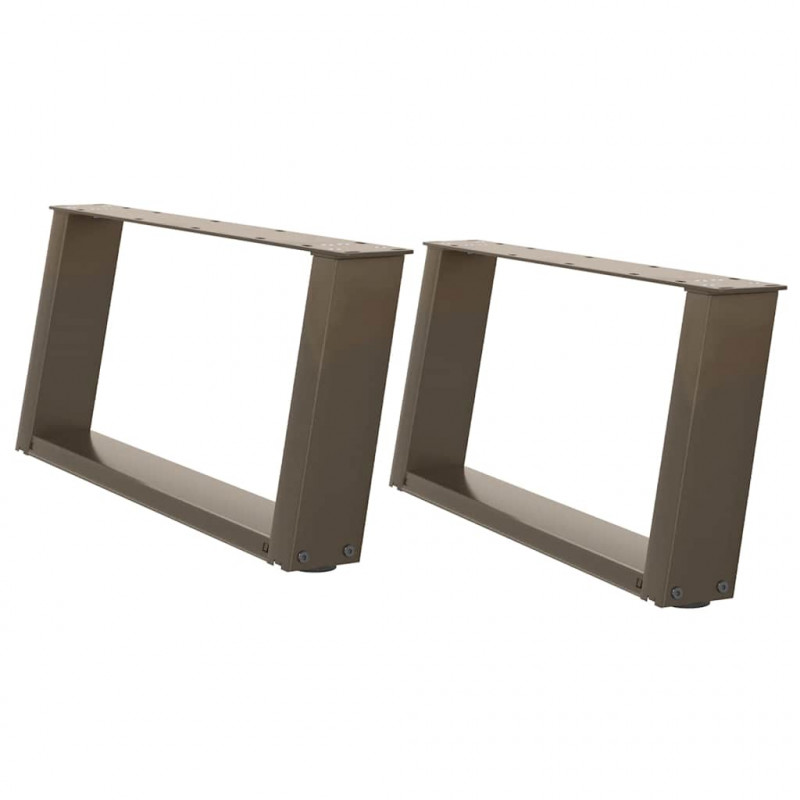 Nogi do stolika kawowego w kształcie litery U 2 szt. Naturalna stal 60x(30-31) cm Stal