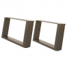 Nogi do stolika kawowego w kształcie litery U 2 szt. Naturalna stal 60x(30-31) cm Stal