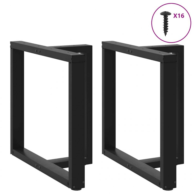 Nogi do stołu jadalnego w kształcie litery T 2 szt. Czarne 70x35x(72-73) cm Stal
