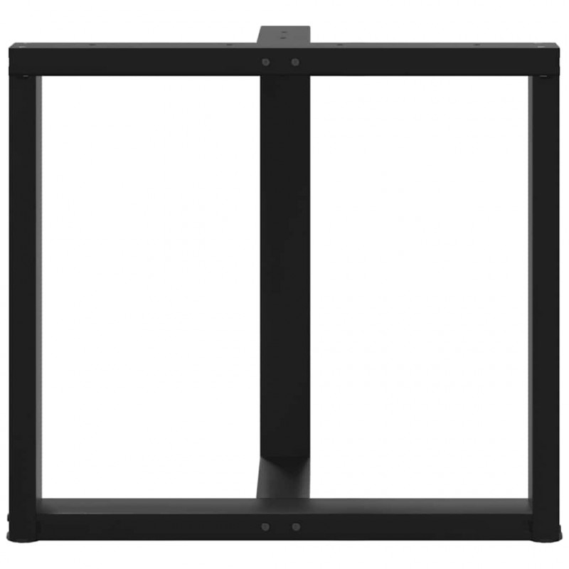 Nogi do stołu jadalnego w kształcie litery T 2 szt. Czarne 70x35x(72-73) cm Stal