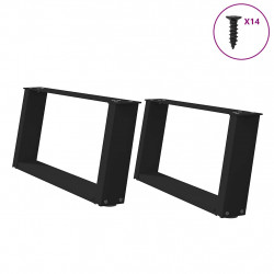 Nogi do stolika kawowego w kształcie litery U 2 szt. Czarne 70x(30-31) cm Stal