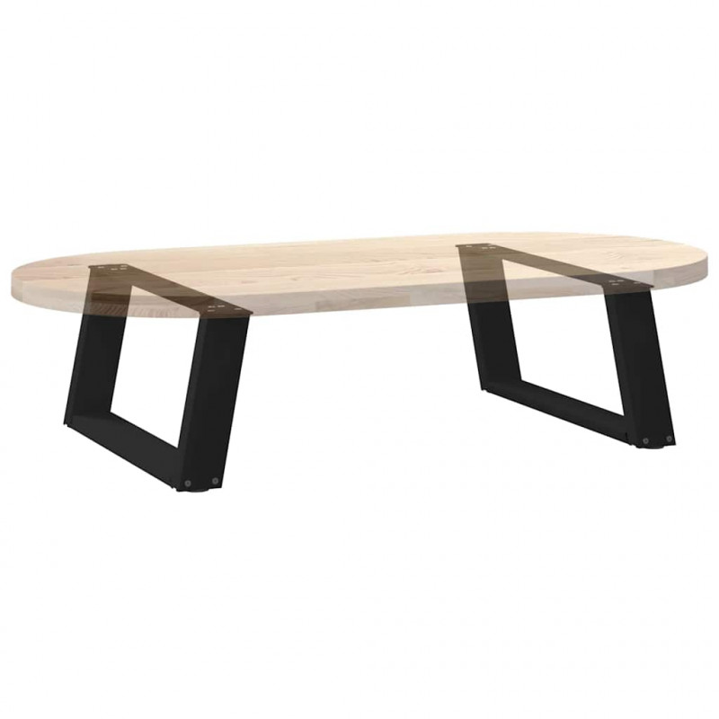 Nogi do stolika kawowego w kształcie litery U 2 szt. Czarne 70x(30-31) cm Stal