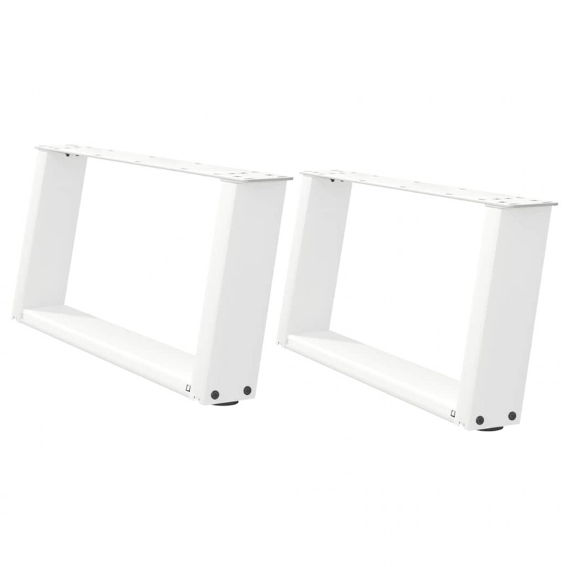 Nogi do stolika kawowego w kształcie litery U 2 szt. Białe 70x(30-31) cm Stal