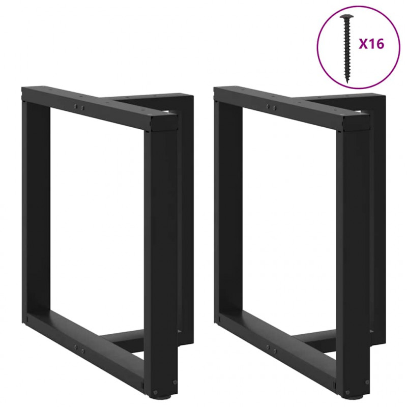Nogi do stołu jadalnego w kształcie litery T 2 szt. Czarne 80x35x(72-73) cm Stal