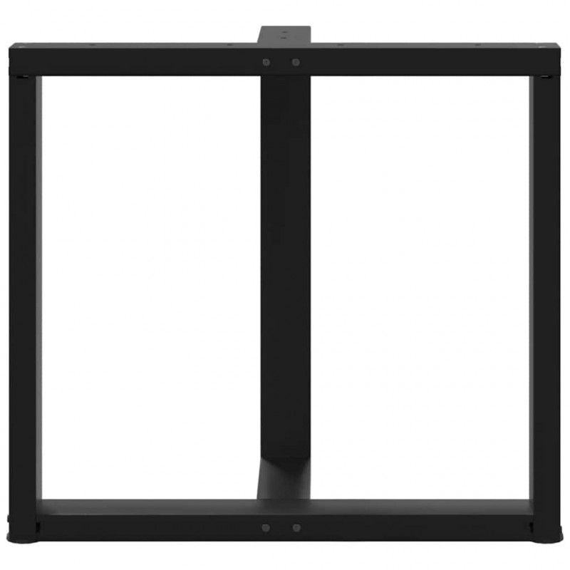 Nogi do stołu jadalnego w kształcie litery T 2 szt. Czarne 80x35x(72-73) cm Stal