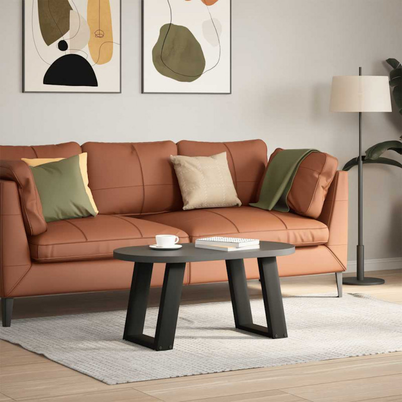 Nogi do stolika kawowego w kształcie litery U 2 szt. Czarne 28x(42-43) cm Stal