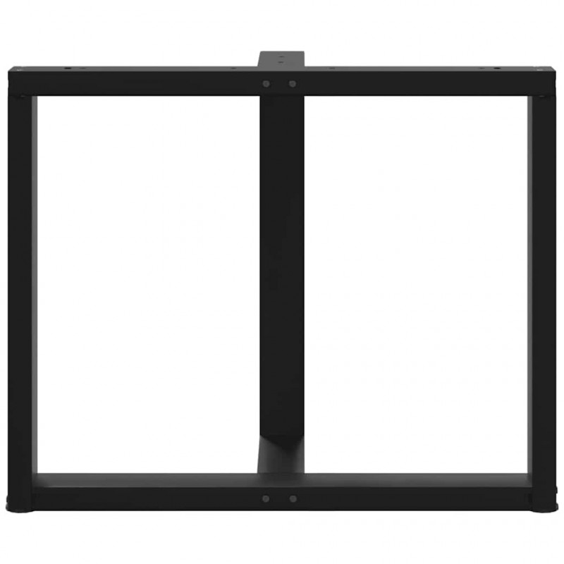 Nogi do stołu jadalnego w kształcie litery T 2 szt. Czarne 90x35x(72-73) cm Stal