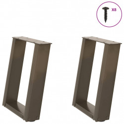 Nogi do stolika kawowego w kształcie litery U 2 szt. Naturalna stal 28x(42-43) cm Stal