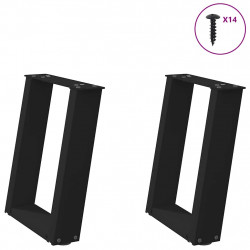 Nogi do stolika kawowego w kształcie litery U 2 szt. Czarne 38x(42-43) cm Stal