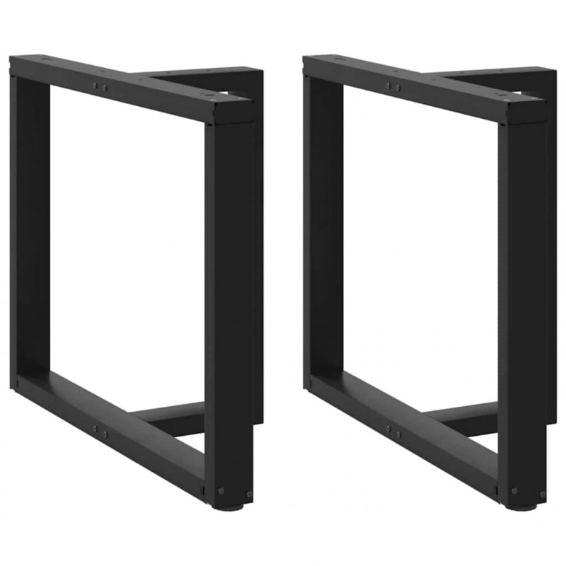 Nogi do stołu jadalnego w kształcie litery T 2 szt. Czarne 100x35x(72-73) cm Stal