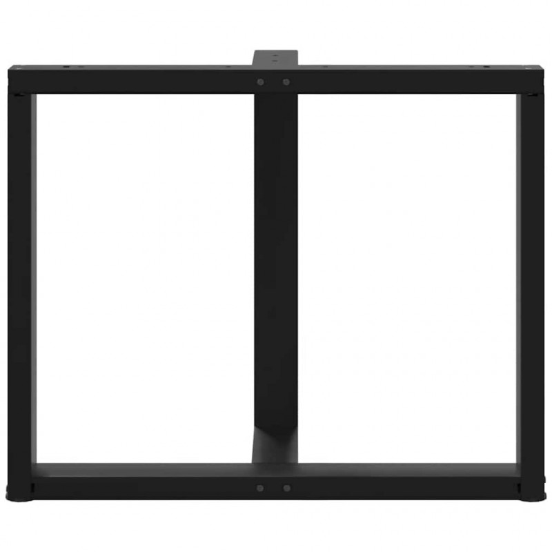 Nogi do stołu jadalnego w kształcie litery T 2 szt. Czarne 100x35x(72-73) cm Stal