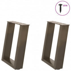Nogi do stolika kawowego w kształcie litery U 2 szt. Naturalna stal 38x(42-43) cm Stal