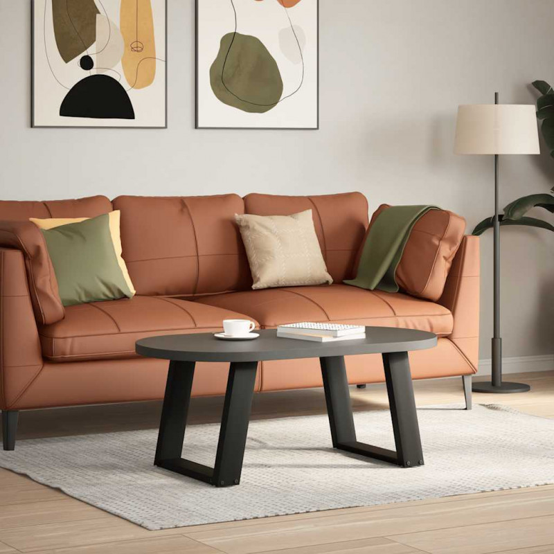 Nogi do stolika kawowego w kształcie litery U 2 szt. Czarne 50x(42-43) cm Stal