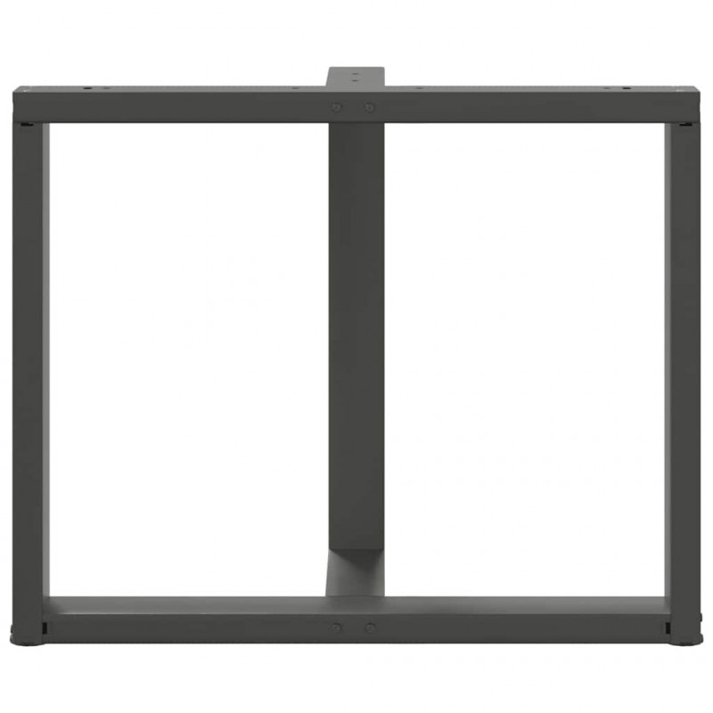 Nogi do stołu jadalnego w kształcie litery T 2 szt. Antracyt 100x35x(72-73) cm Stal