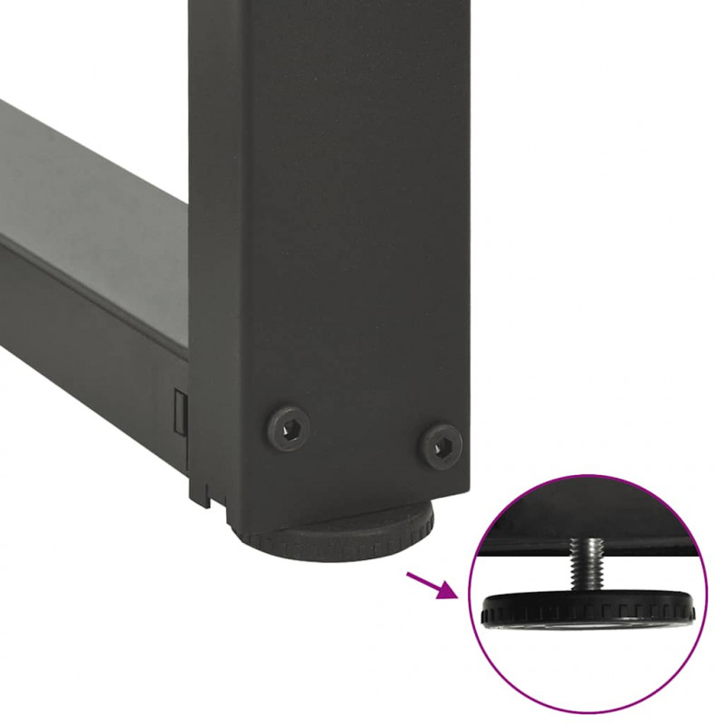 Nogi do stołu jadalnego w kształcie litery T 2 szt. Antracyt 100x35x(72-73) cm Stal