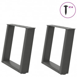 Nogi do stolika kawowego w kształcie litery U 2 szt. Antracyt 50x(42-43) cm Stal