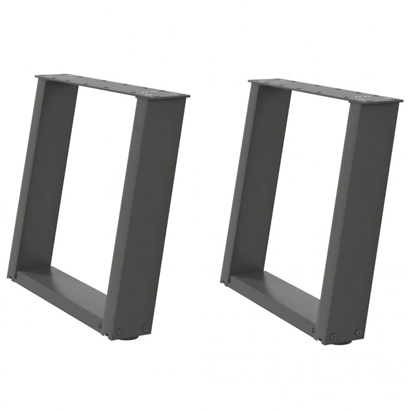 Nogi do stolika kawowego w kształcie litery U 2 szt. Antracyt 50x(42-43) cm Stal