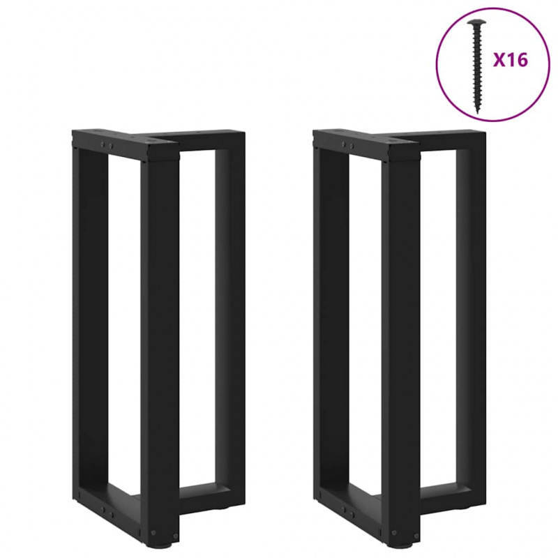 Nogi do stołu barowego w kształcie litery T 2 szt. Czarne 40x35x(90-91) cm Stal