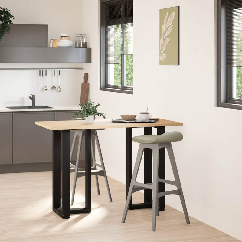 Nogi do stołu barowego w kształcie litery T 2 szt. Czarne 40x35x(90-91) cm Stal