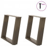 Nogi do stolika kawowego w kształcie litery U 2 szt. Naturalna stal 50x(42-43) cm Stal