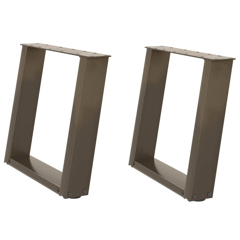 Nogi do stolika kawowego w kształcie litery U 2 szt. Naturalna stal 50x(42-43) cm Stal