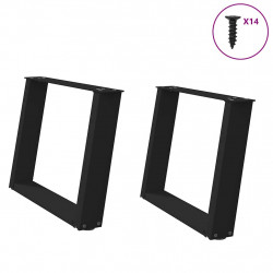 Nogi do stolika kawowego w kształcie litery U 2 szt. Czarne 60x(42-43) cm Stal