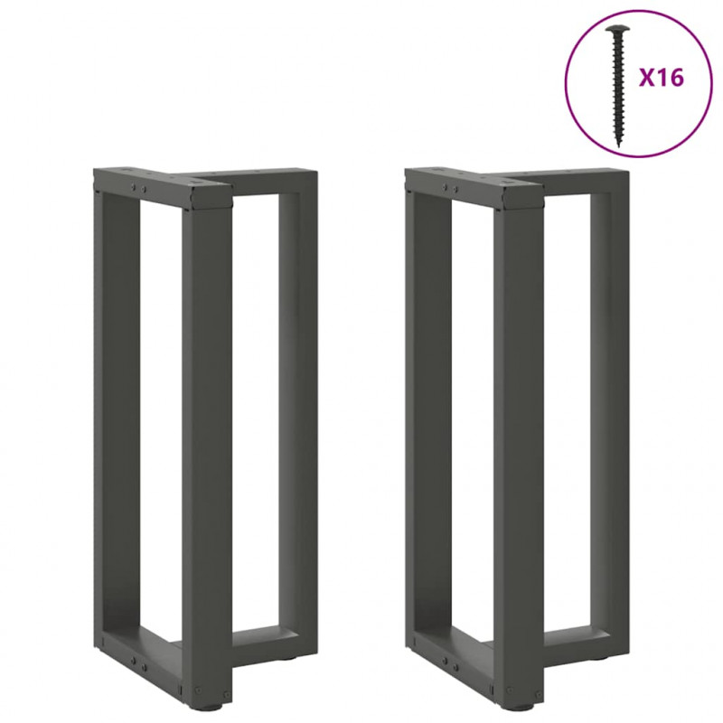 Nogi do stołu barowego w kształcie litery T 2 szt. Antracyt 40x35x(90-91) cm Stal