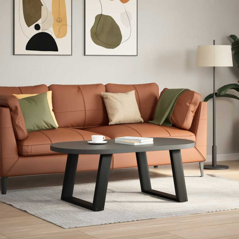 Nogi do stolika kawowego w kształcie litery U 2 szt. Czarne 60x(42-43) cm Stal