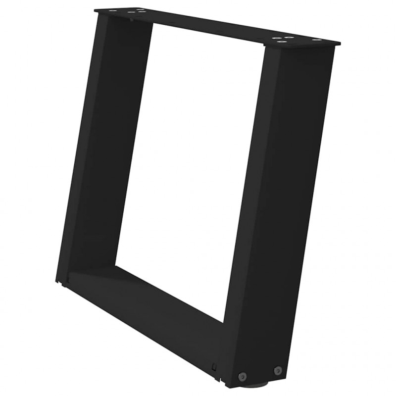 Nogi do stolika kawowego w kształcie litery U 2 szt. Czarne 60x(42-43) cm Stal