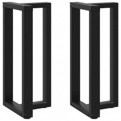 Nogi do stołu barowego w kształcie litery T 2 szt. Czarne 50x35x(90-91) cm Stal