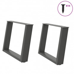 Nogi do stolika kawowego w kształcie litery U 2 szt. Antracyt 60x(42-43) cm Stal