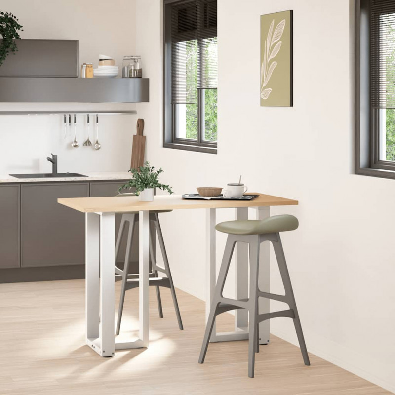 Nogi do stołu barowego w kształcie litery T 2 szt. Białe 50x35x(90-91) cm Stal