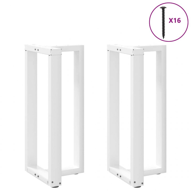 Nogi do stołu barowego w kształcie litery T 2 szt. Białe 50x35x(90-91) cm Stal